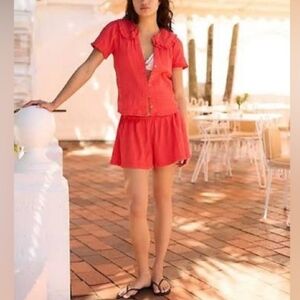 NWT Free People Lovesick Smocked Short SET size Small